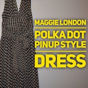 EUC Maggy London: Polka Dot-Silk Halter- Dress 4